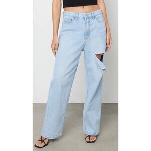 Oak + Fort Straight Leg Cutout Jean